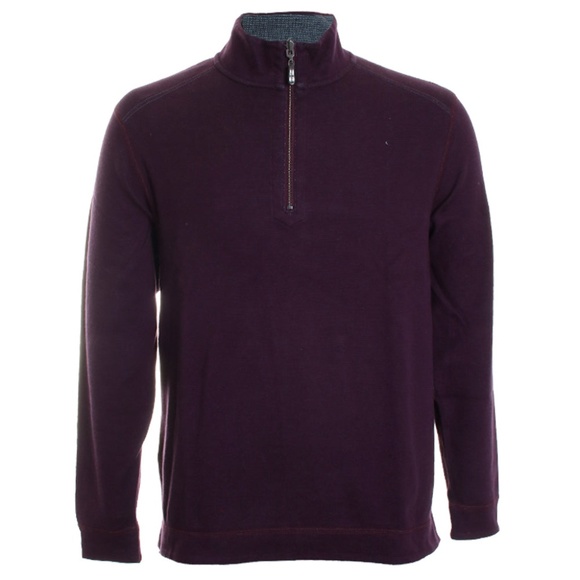 NWT XL Tommy Bahama Alpine View Reversible Half Zip in Ocean Deep